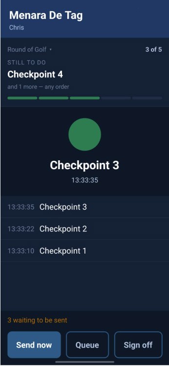 The Wilco app during a round